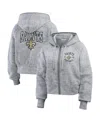 Wear By Erin Andrews Women's Heather Gray New Orleans Saints Speckled Fleece Cropped Full-zip Hoodie In Gray