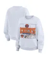 Wear By Erin Andrews Heather Gray New York Knicks Crew Neck Sweatshirt In Gray
