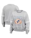 Wear By Erin Andrews Women's Heather Gray New York Knicks French Terry Pullover Sweatshirt In Heather Gray