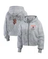 Wear By Erin Andrews Heather Gray San Francisco Giants Speckled Fleece Cropped Full-zip Hoodie In Heather Gray