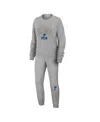 Wear By Erin Andrews Women's Heather Gray St. Louis Blues Knit Long Sleeve Tri-blend T-shirt, Pants And Sleep Set In Heather Gray