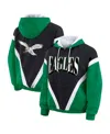 Wear By Erin Andrews Women's Kelly Green/black Philadelphia Eagles Plus Size Retro Crinkle Full-zip Windbreaker Jacket In Multi