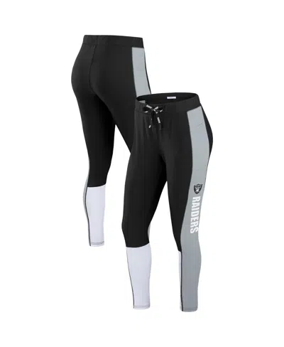 WEAR BY ERIN ANDREWS WOMEN'S LAS VEGAS RAIDERS COLOR-BLOCK LEGGINGS