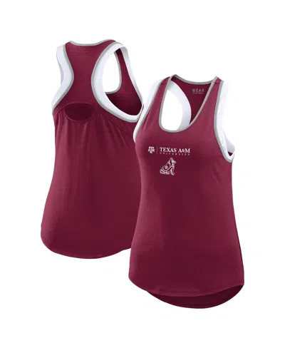 Wear By Erin Andrews Women's Maroon Texas A M Aggies Open Hole Razorback Tank Top
