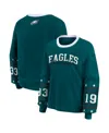 Wear By Erin Andrews Women's Midnight Green Philadelphia Eagles Sport Long-sleeve T-shirt In Green