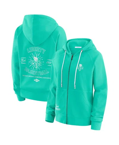Wear By Erin Andrews Women's Mint New York Liberty Vintage Full-zip Hoodie In Green