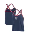 Wear By Erin Andrews Women's Navy Atlanta Braves Cross Strap Tank Top In Navy