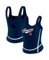 Wear By Erin Andrews Women's Navy Atlanta Braves Square Neck Tank Top