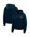 Wear By Erin Andrews Women's Navy Chicago Bears Waffle Hoodie Pullover Top In Green
