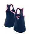 Wear By Erin Andrews Women's Navy Cleveland Guardians Colorblock Racerback Tank Top In Navy