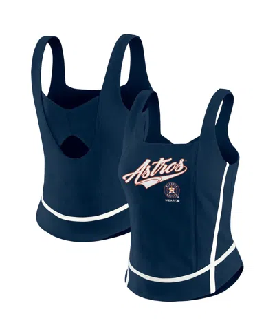 Wear By Erin Andrews Women's Navy Houston Astros Square Neck Tank Top