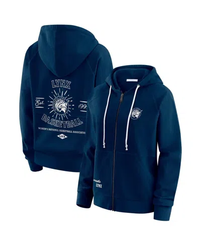 Wear By Erin Andrews Women's Navy Minnesota Lynx Vintage Full-zip Hoodie In Blue