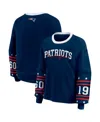 Wear By Erin Andrews Women's Navy New England Patriots Sport Long-sleeve T-shirt In Blue