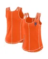 Wear By Erin Andrews Women's Orange New York Mets Contrast Stitch Tank Top