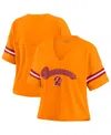 Wear By Erin Andrews Women's Orange Tampa Bay Buccaneers Color Block Boxy V-neck T-shirt In Orange