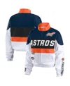 Wear By Erin Andrews Women's Orange/white Houston Astros Racing Full-zip Jacket