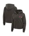 Wear By Erin Andrews Women's Pewter Tampa Bay Buccaneers Waffle Hoodie Pullover Top In Animal Print