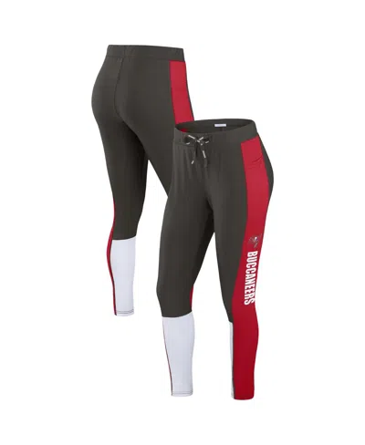 Wear By Erin Andrews Women's Pewter/red Tampa Bay Buccaneers Color-block Leggings In Black