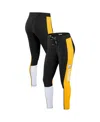 Wear By Erin Andrews Women's Pittsburgh Steelers Color-block Leggings In Black,yellow
