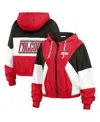 Wear By Erin Andrews Women's Red Atlanta Falcons Color Block Full-zip Windbreaker Jacket In Red,black