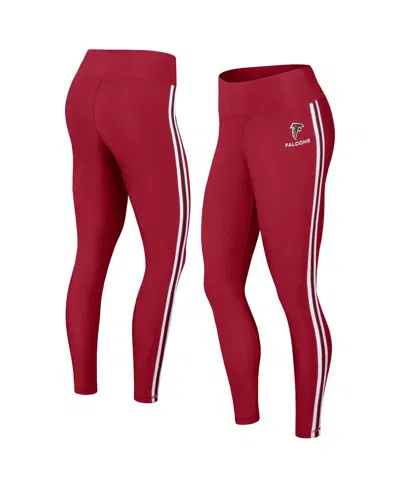Wear By Erin Andrews Women's Red Atlanta Falcons Color Block Leggings In Burgundy