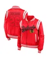 Wear By Erin Andrews Women's Red Chicago Blackhawks Baller Full-zip Bomber Jacket In Red