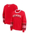 Wear By Erin Andrews Women's Red Detroit Red Wings Long-sleeve Sport T-shirt In Animal Print