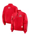 Wear By Erin Andrews Women's Red Kansas City Chiefs Patch Full-zip Bomber Jacket In Red