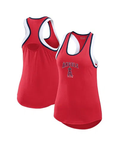 Wear By Erin Andrews Women's Red Los Angeles Angels Color Block Racerback Tank Top