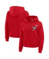 Wear By Erin Andrews Women's Red New Jersey Devils Waffle-knit Pullover Hoodie In Red