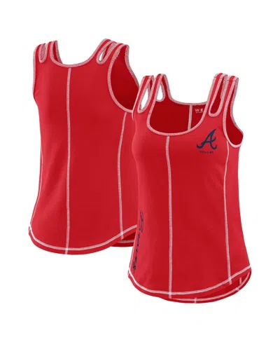 Wear By Erin Andrews Women's Red St. Louis Cardinals Contrast Stitch Tank Top In Red,white