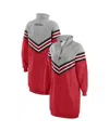 Wear By Erin Andrews Women's Red/heather Gray Atlanta Falcons Chevron Stripe Dress In Red,heather Gray