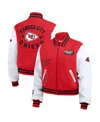 Wear By Erin Andrews Women's Red/white Kansas City Chiefs Varsity Full-zip Jacket In Red,white