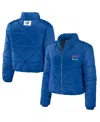 Wear By Erin Andrews Women's Royal Buffalo Bills Cropped Puffer Full-zip Jacket In Royal