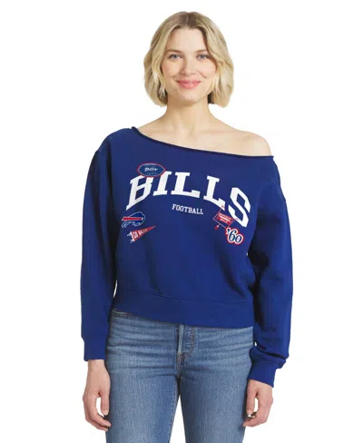 Wear By Erin Andrews Women's Royal Buffalo Bills Off-the-shoulder Sweatshirt In Blue