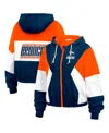Wear By Erin Andrews Women's Royal Denver Broncos Color Block Full-zip Windbreaker Jacket In Royal,orange