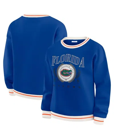Wear By Erin Andrews Women's Royal Florida Gators Seal Sweatshirt In Blue