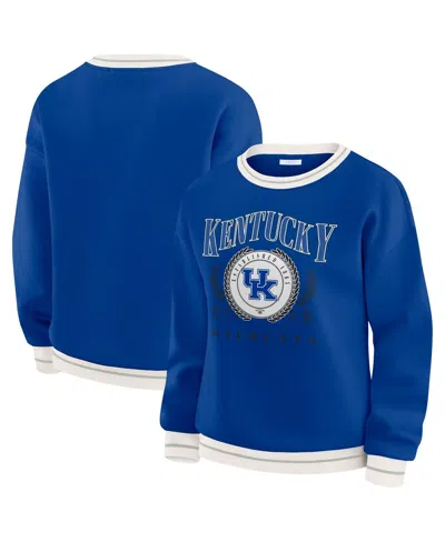 Wear By Erin Andrews Women's Royal Kentucky Wildcats Seal Sweatshirt In Blue