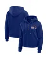 Wear By Erin Andrews Women's Royal New York Giants Waffle Hoodie Pullover Top In Royal