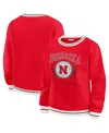 Wear By Erin Andrews Women's Red Wisconsin Badgers Seal Sweatshirt In Red