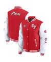 Wear By Erin Andrews Women's Scarlet San Francisco 49ers Varsity Full-snap Puffer Jacket In Red