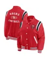 Wear By Erin Andrews Women's Scarlet San Francisco 49ers Varsity Lightweight Full-snap Jacket In Red
