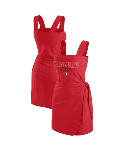 Wear By Erin Andrews Women's Scarlet San Francisco 49ers Wrap Dress In Red