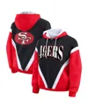 Wear By Erin Andrews Women's Scarlet/black San Francisco 49ers Plus Size Retro Crinkle Full-zip Windbreaker Jacket In Multi