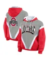 Wear By Erin Andrews Women's Scarlet/gray Ohio State Buckeyes Color Block Full-zip Windbreaker Jacket In Multi