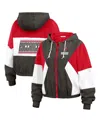 Wear By Erin Andrews Women's Tampa Bay Buccaneers Plus Size Color Block Full-zip Windbreaker Jacket In Red,scarlet