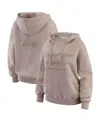 Wear By Erin Andrews Women's Tan Los Angeles Lakers Washed Pullover Crewdie In Gray