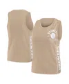 Wear By Erin Andrews Women's Tan Milwaukee Brewers Tonal Tank Top In Tan,white