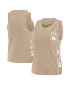 Wear By Erin Andrews Women's Tan Mlb Tonal Tank Top In Tan,white