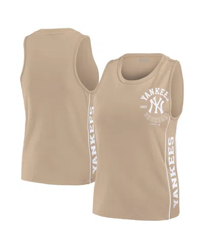 WEAR BY ERIN ANDREWS WOMEN'S TAN NEW YORK YANKEES TONAL TANK TOP